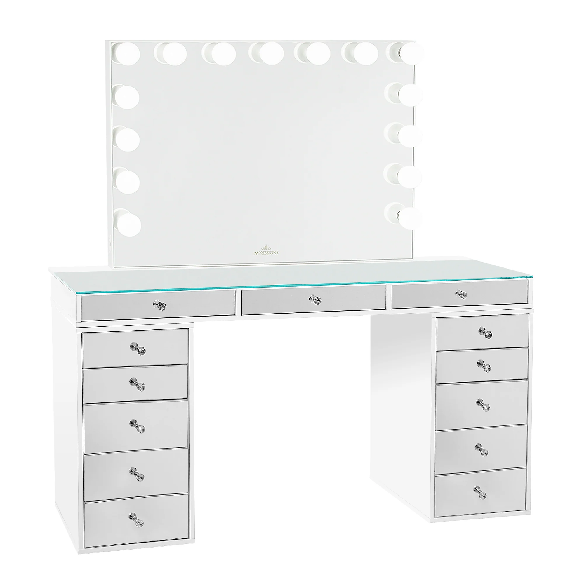 SlayStation® Pro 2.0 Mirrored Tabletop + Vanity Mirror + 5 Drawer Units Bundle - Image 7