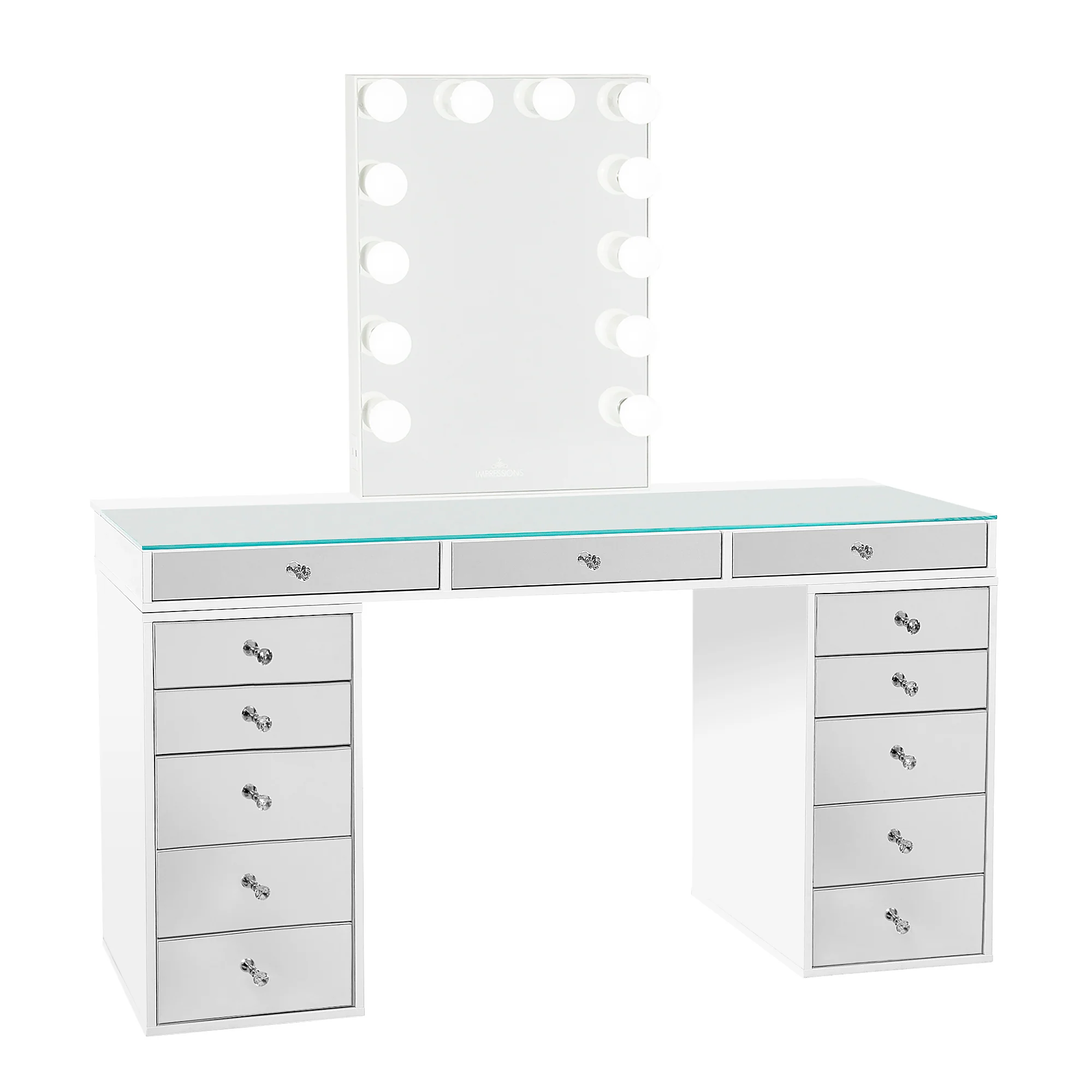 SlayStation® Pro 2.0 Mirrored Tabletop + Vanity Mirror + 5 Drawer Units Bundle - Image 8