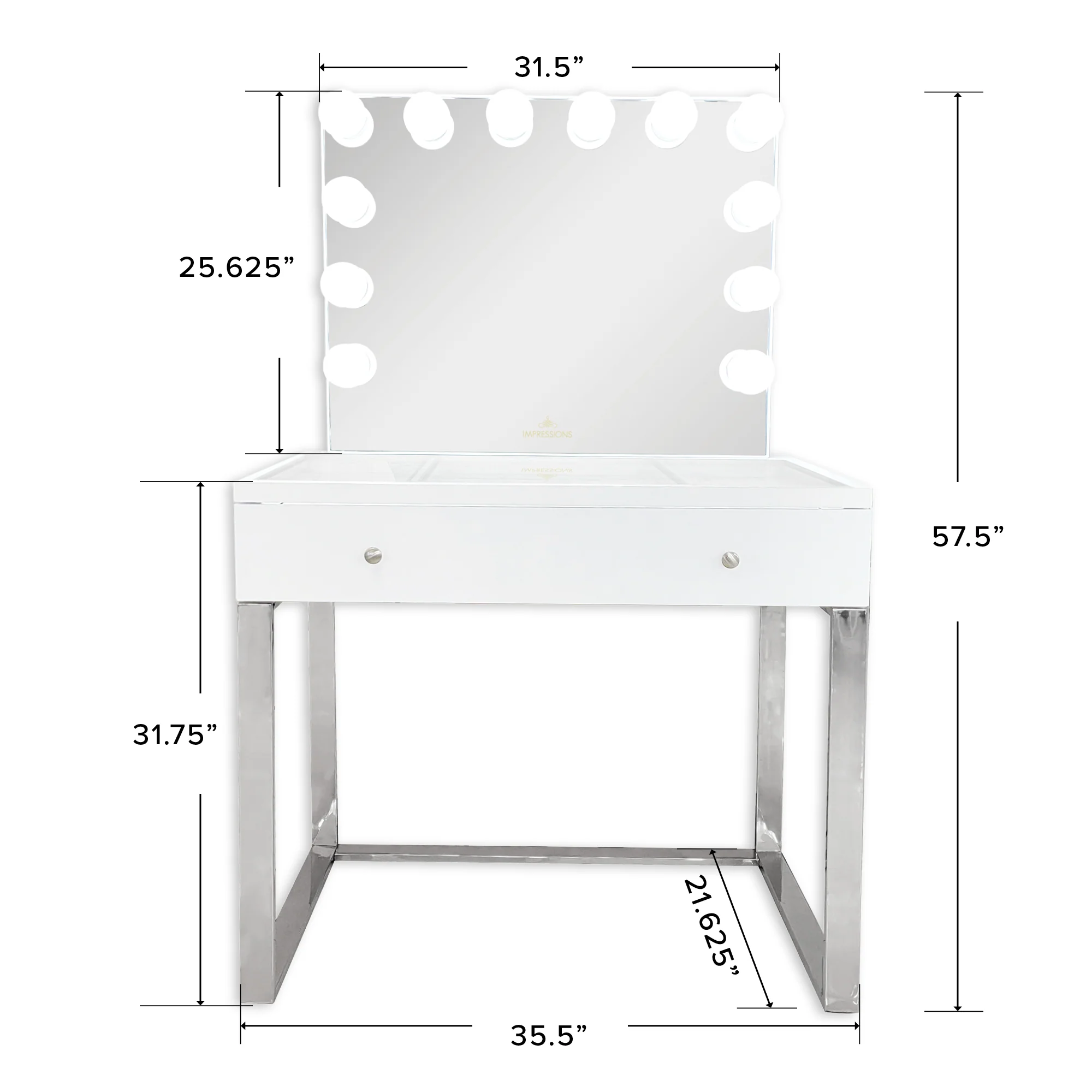 SlayStation® Scarlett Vanity Table + Vanity Mirror Bundle - Image 5