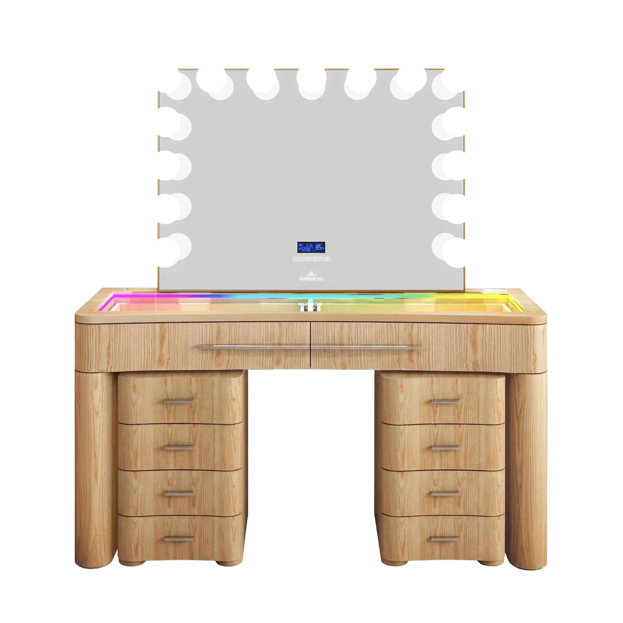 SlayStation® Willow Premium Vanity Table w/ RGB Light + Vanity Mirror Bundle - Image 12