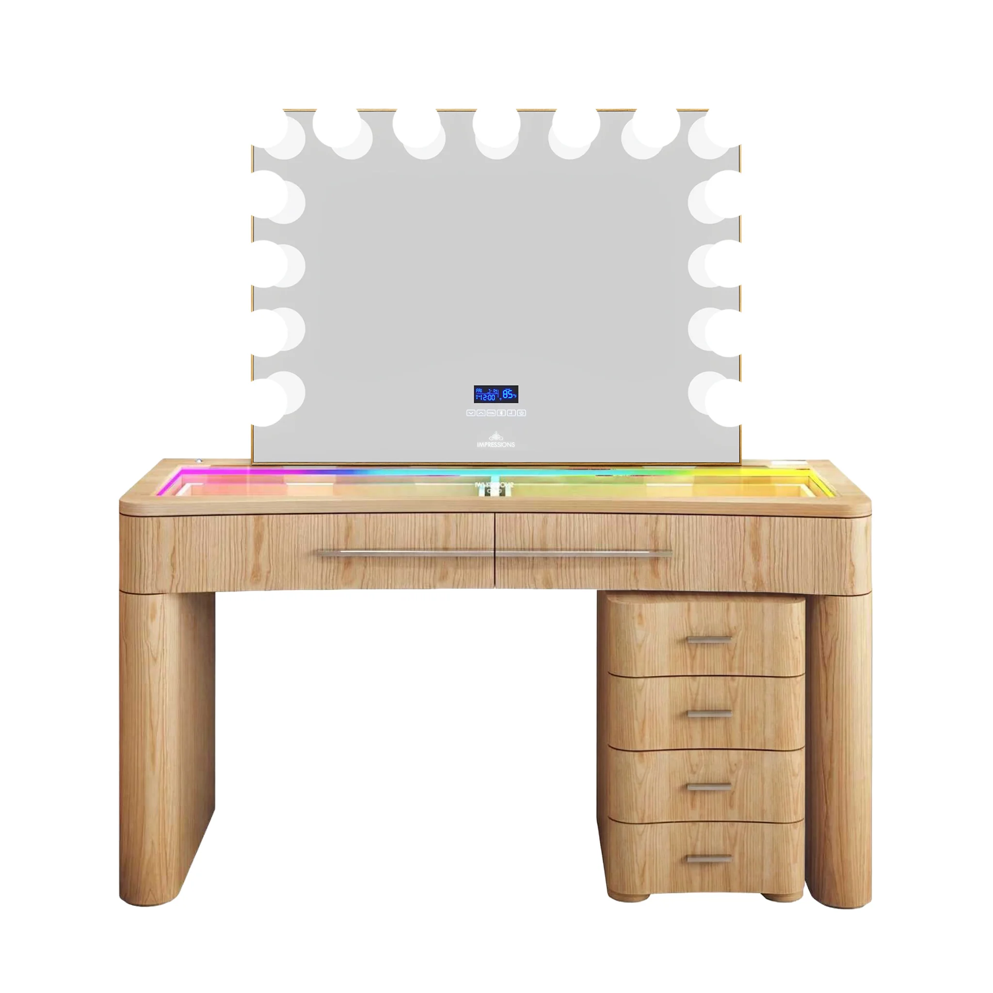 SlayStation® Willow Premium Vanity Table w/ RGB Light + Vanity Mirror Bundle - Image 9