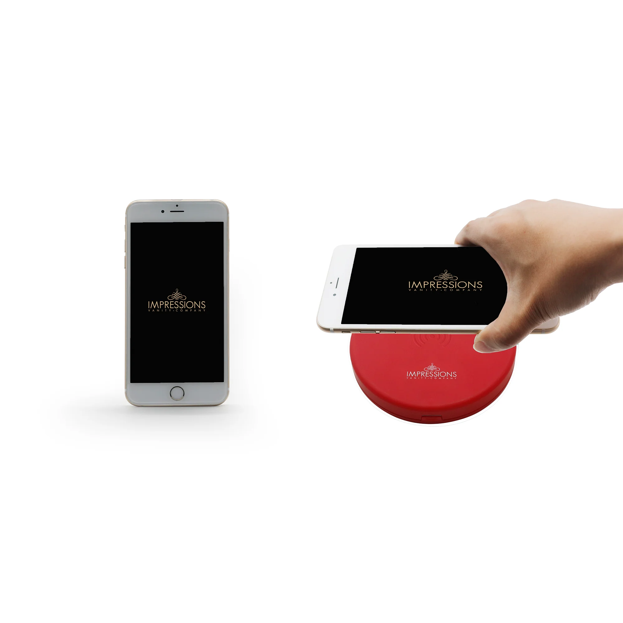 Snow White Compact Mirror with Wireless Power Bank Charging Base - Image 8