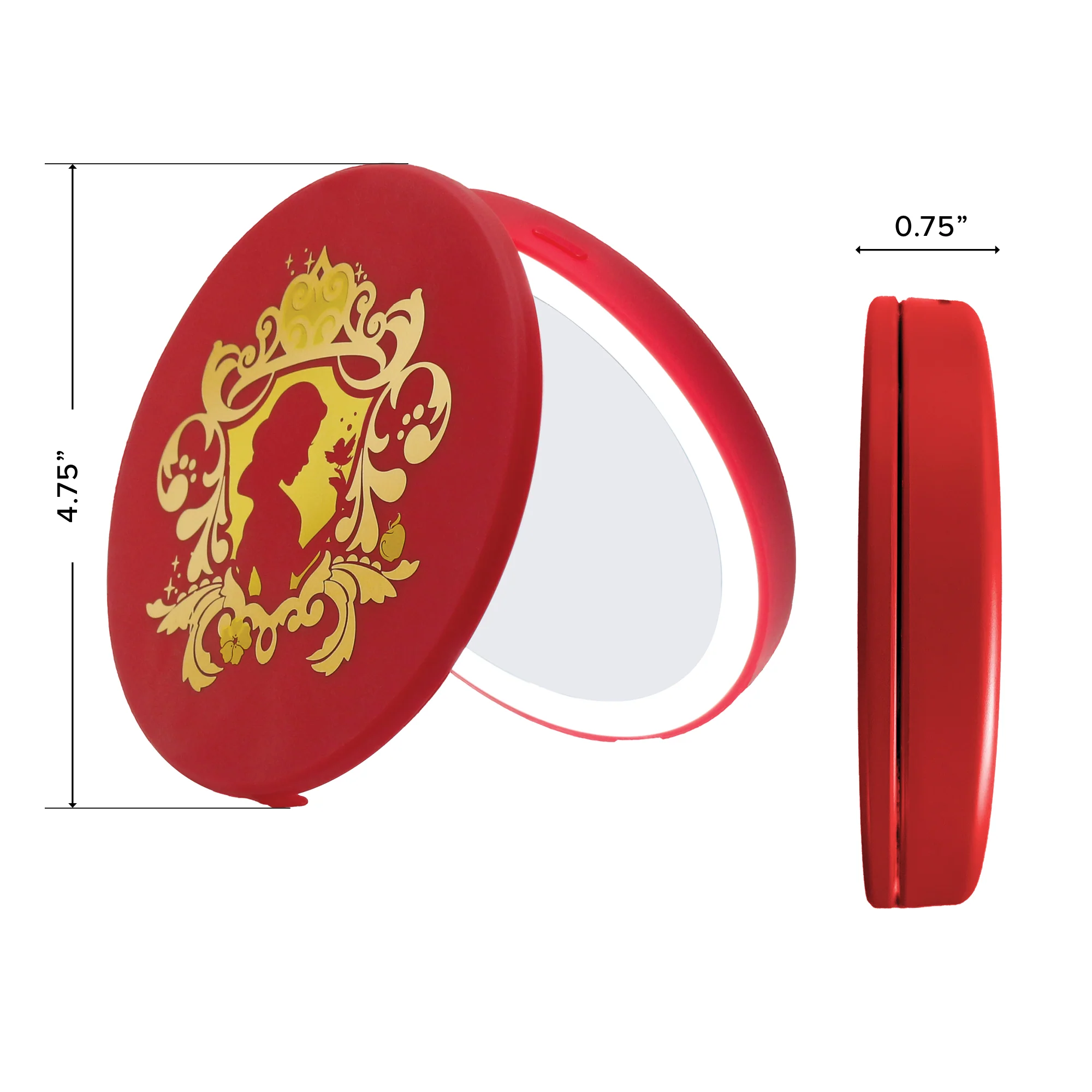 Snow White Compact Mirror with Wireless Power Bank Charging Base - Image 9