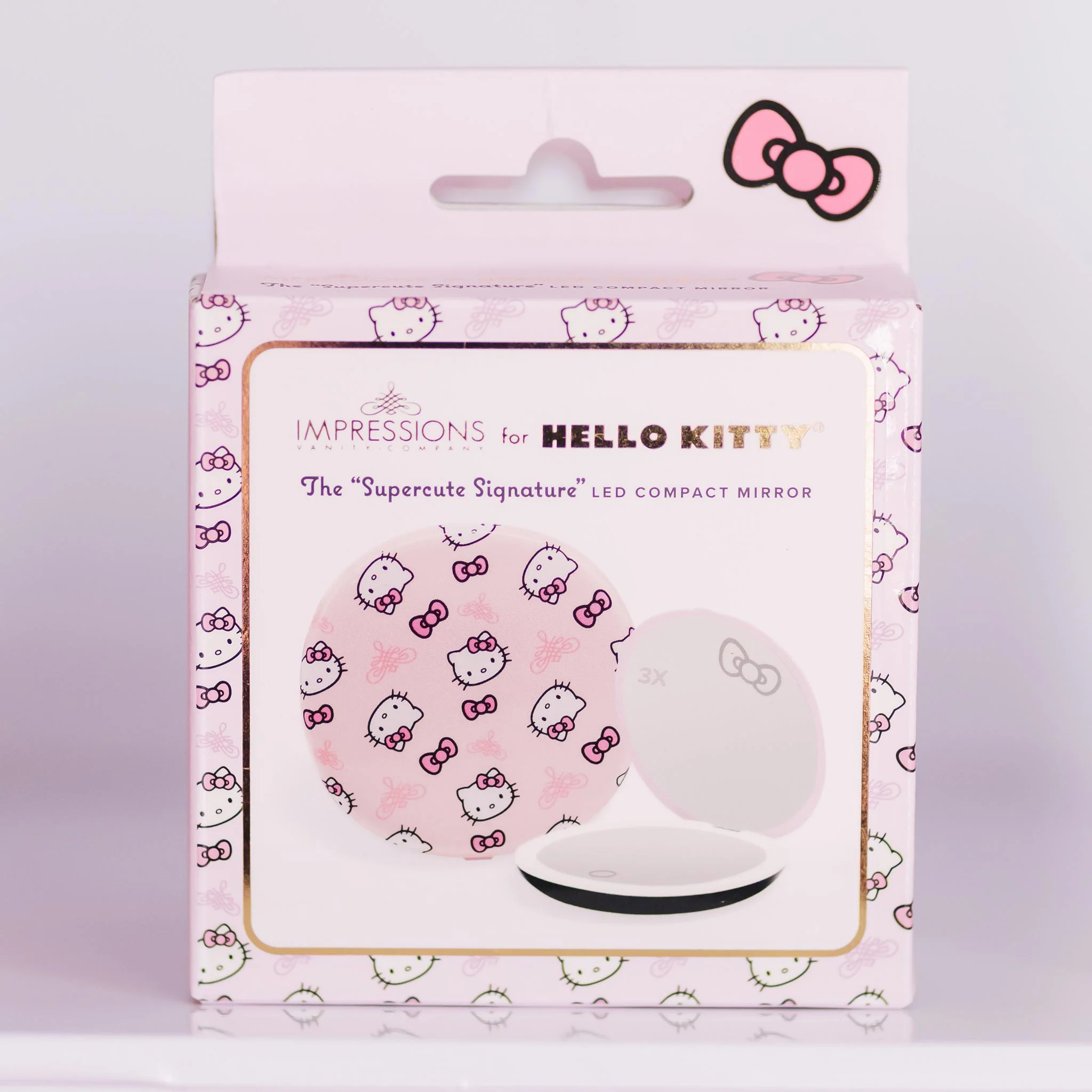 Hello Kitty® "Supercute Signature" Print LED Compact Mirror - Image 3