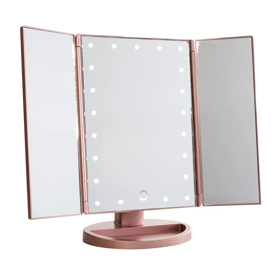 Touch Trifold Dimmable LED Makeup Mirror - Image 5