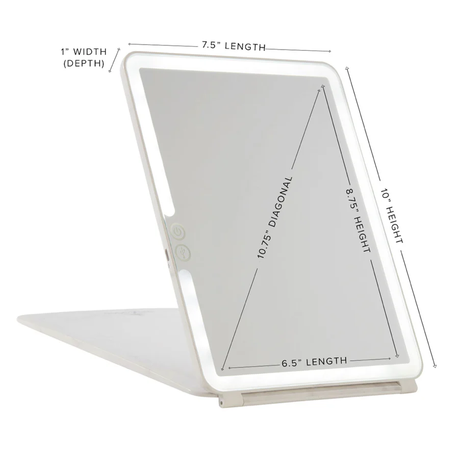 Touch Pad 2.0 Rechargeable LED Makeup Mirror with Flip Cover - Image 22