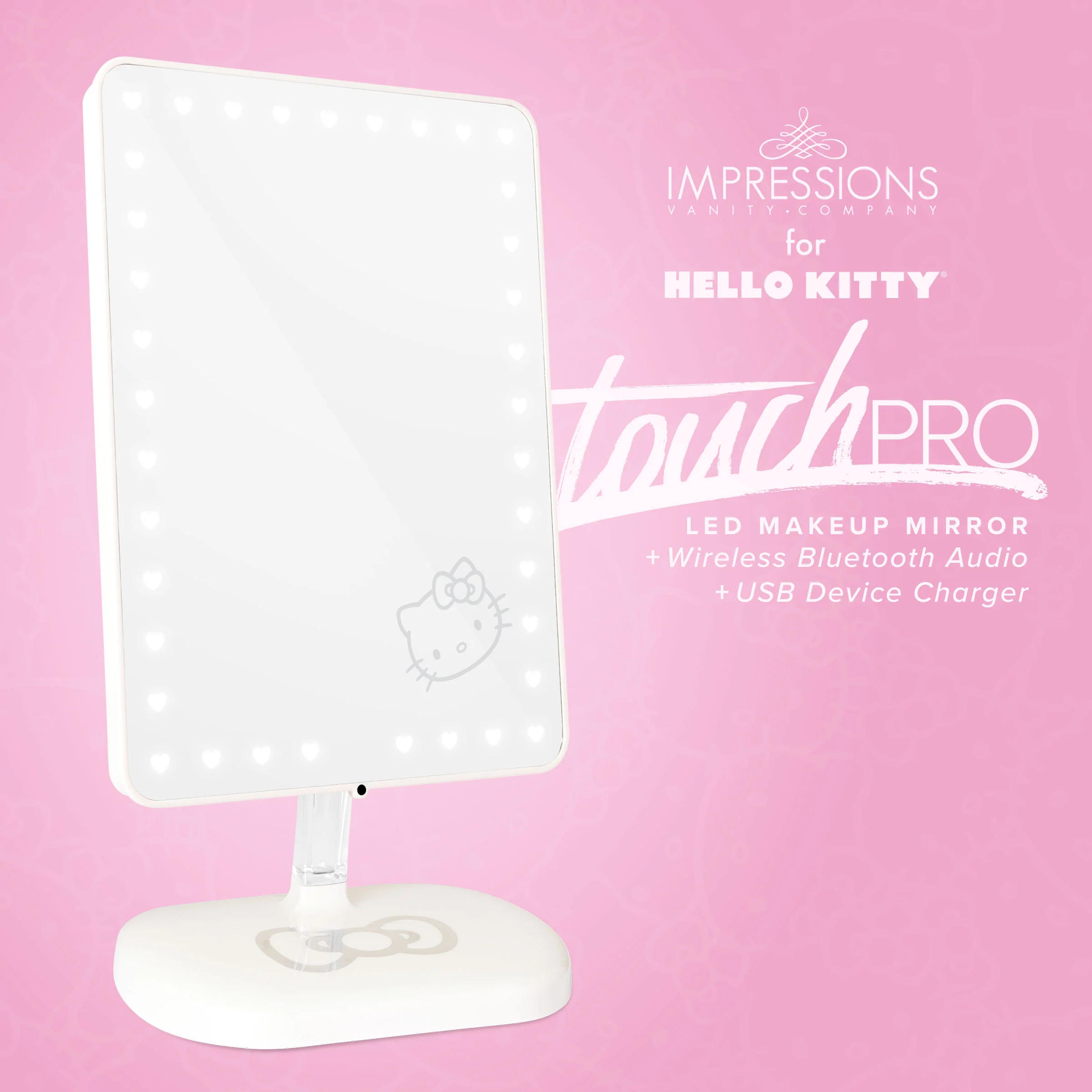 Hello Kitty Edition Touch Pro LED Makeup Mirror with Bluetooth Audio+Speakerphone & USB Charger - Image 12