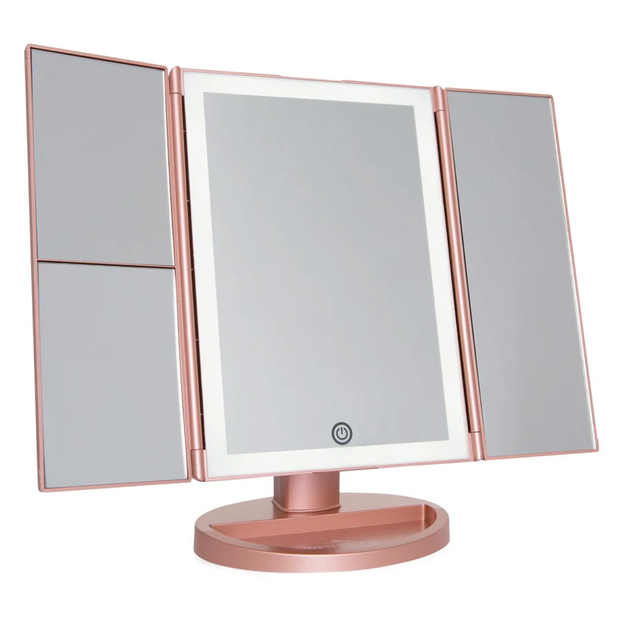 Touch Trifold 2.0 LED Makeup Mirror with Magnification - Image 4