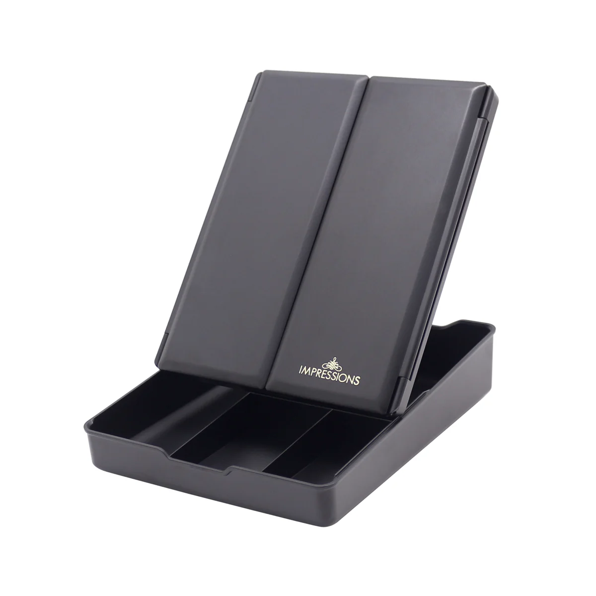 Touch Trifold LED Makeup Mirror with Vanity Organizer - Image 17