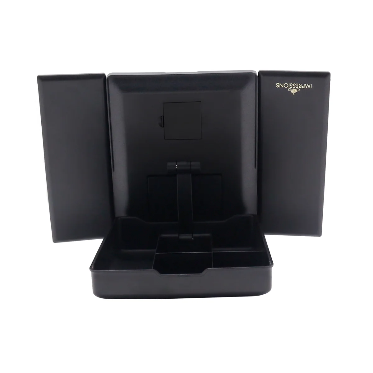 Touch Trifold LED Makeup Mirror with Vanity Organizer - Image 18