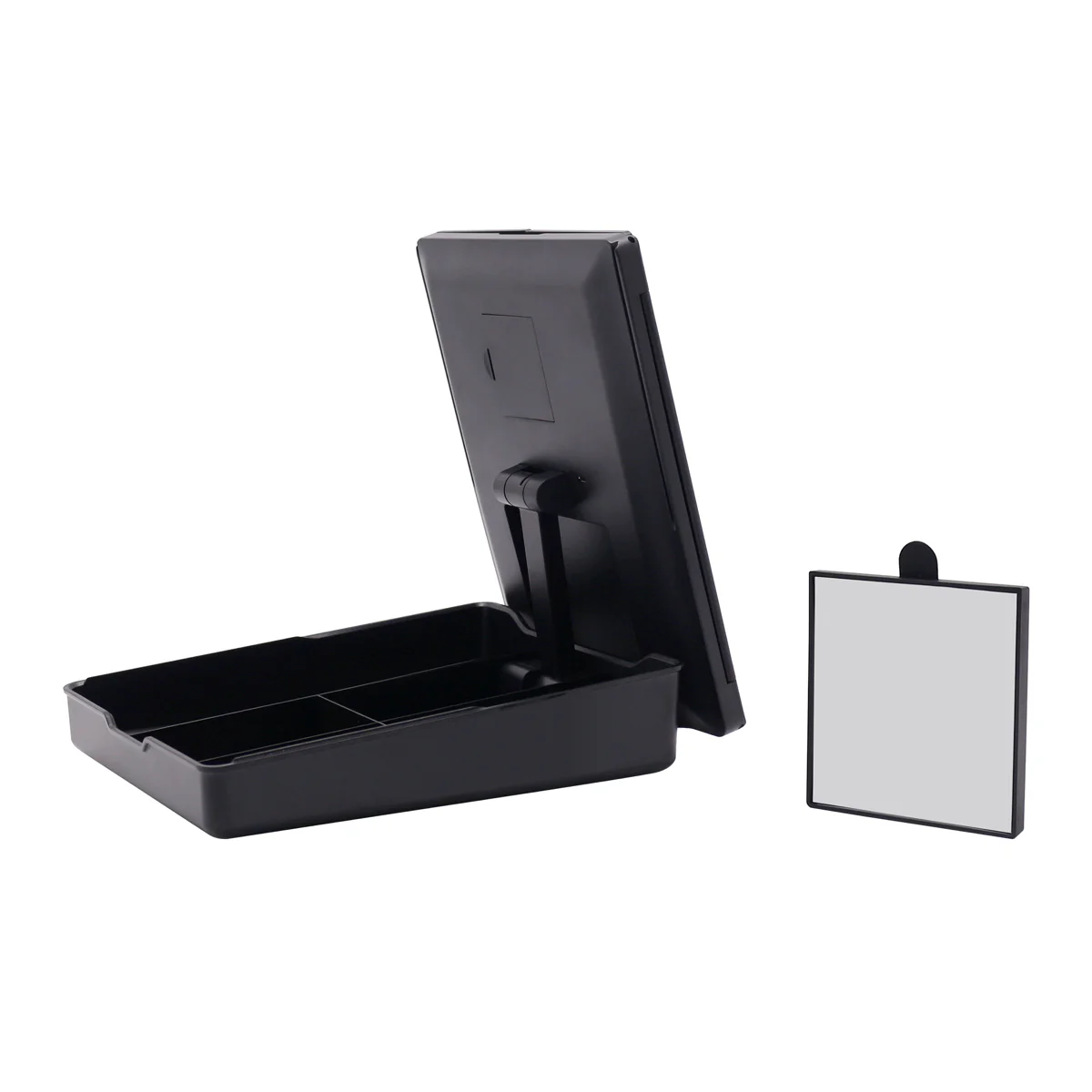 Touch Trifold LED Makeup Mirror with Vanity Organizer - Image 22