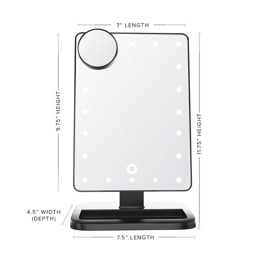 Touch XL Dimmable LED Makeup Mirror with Bluetooth - Image 6